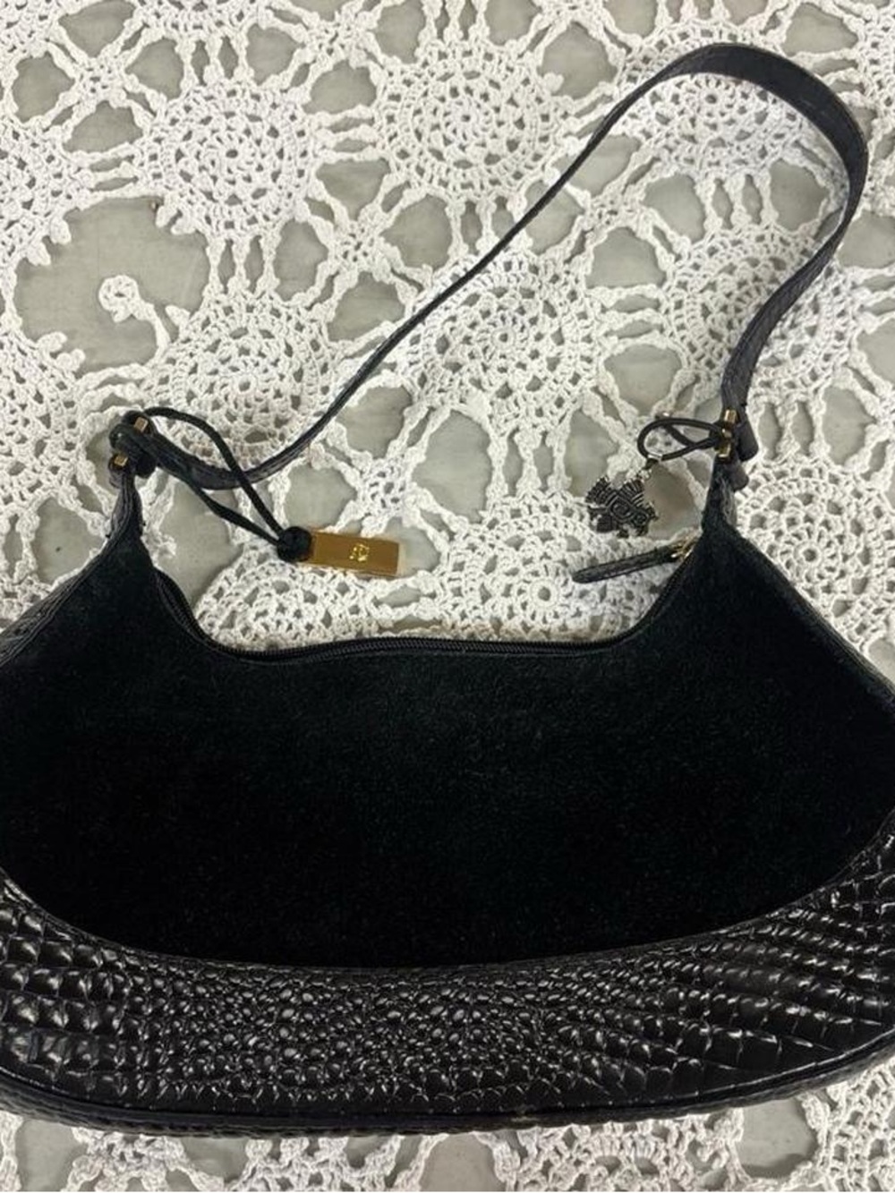 Black Croc-Trim Shoulder Bag - Women Bags